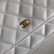 Chanel Wallet on Chain Lambskin White Gold Metal B