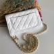 Chanel Wallet on Chain Lambskin White Gold Metal B