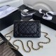 Chanel Wallet on Chain Lambskin, Zirconium & Gold-Tone Metal Black A