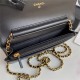 Chanel Wallet on Chain Lambskin, Zirconium & Gold-Tone Metal Black A