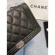 BOY Chanel WALLET ON CHAIN Grained Calfskin & Silver-Tone Metal Black High