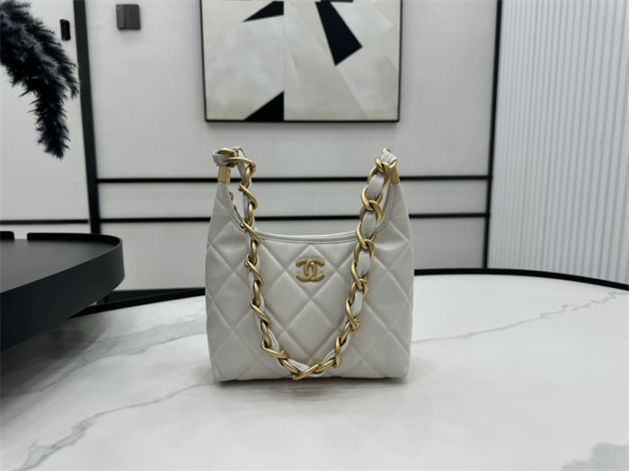 Chanel SMALL HOBO BAG AS4922 Shiny Lambskin & Gold Metal A