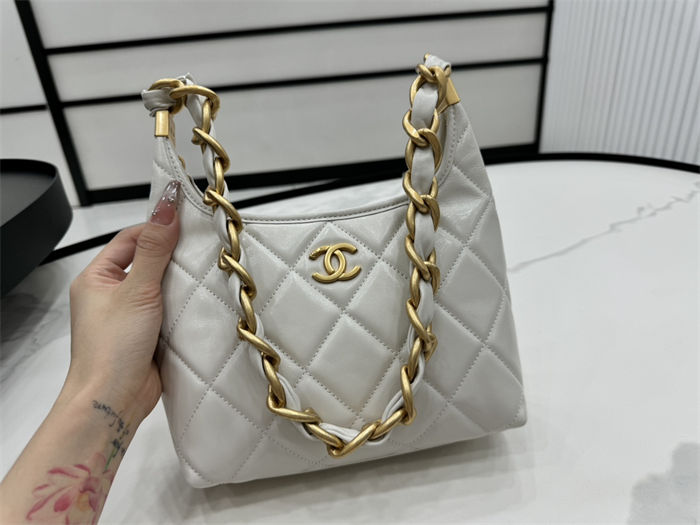 Chanel SMALL HOBO BAG AS4922 Shiny Lambskin & Gold Metal A