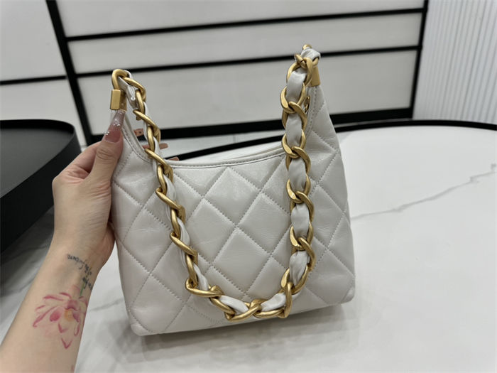 Chanel SMALL HOBO BAG AS4922 Shiny Lambskin & Gold Metal A