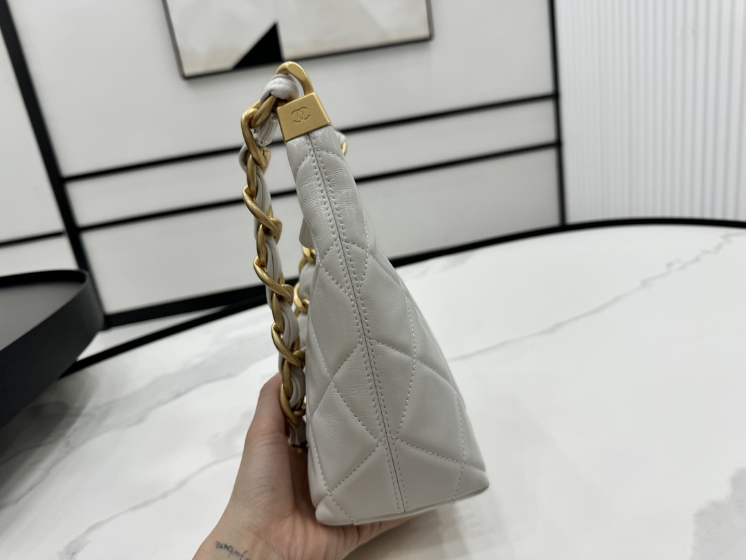 Chanel SMALL HOBO BAG AS4922 Shiny Lambskin & Gold Metal A