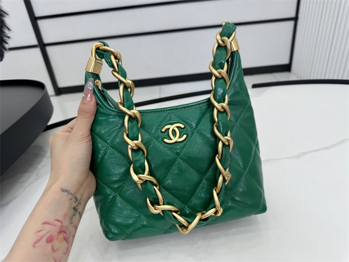 Chanel SMALL HOBO BAG AS4922 Shiny Lambskin & Gold Metal A