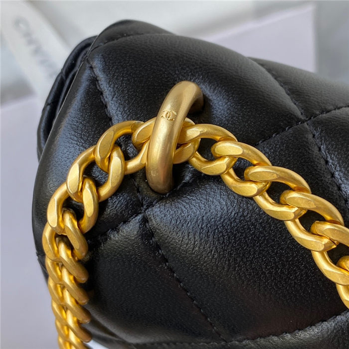 Chanel MINI FLAP BAG with Enamel buckle Lambskin & Gold-Tone Metal Black A