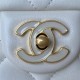 Chanel MINI FLAP BAG with Enamel buckle Lambskin & Gold-Tone Metal White A