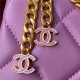 Chanel MINI FLAP BAG with Enamel buckle Lambskin & Gold-Tone Metal Purple A