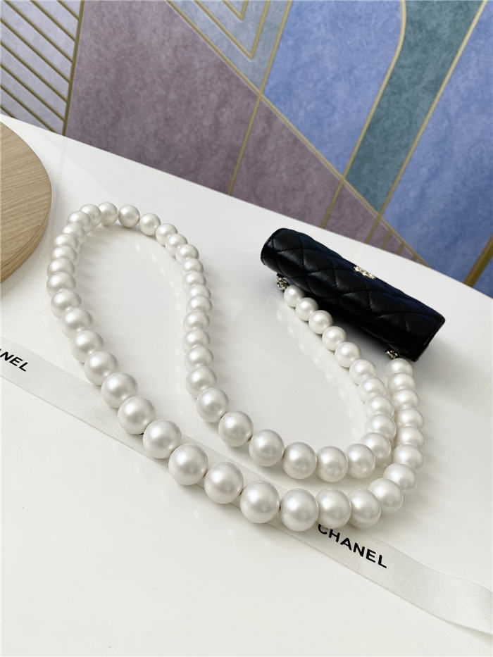 Chanel Wallet on Chain Imitation Pearls Black High