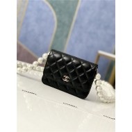 Chanel Wallet on Chain Imitation Pearls Black High