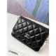 Chanel Wallet on Chain Imitation Pearls Black High