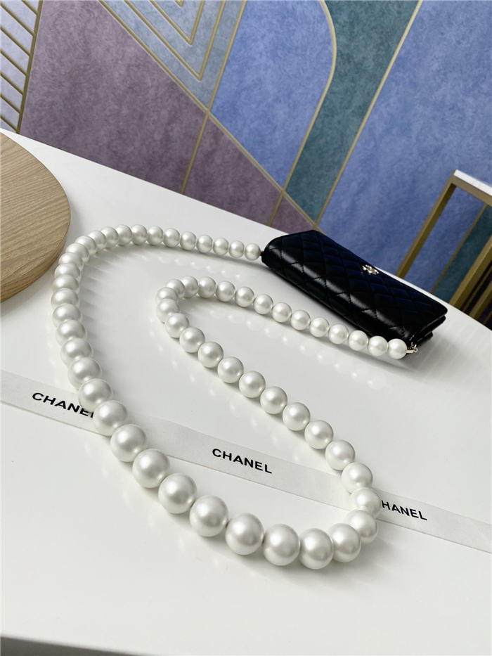 Chanel Wallet on Chain Imitation Pearls Black High