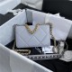 Chanel 19 WALLET ON CHAIN Shiny Lambskin Gold/Silver-Tone & Ruthenium-Finish Metal Grey A