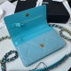 Chanel 19 WALLET ON CHAIN Blue A