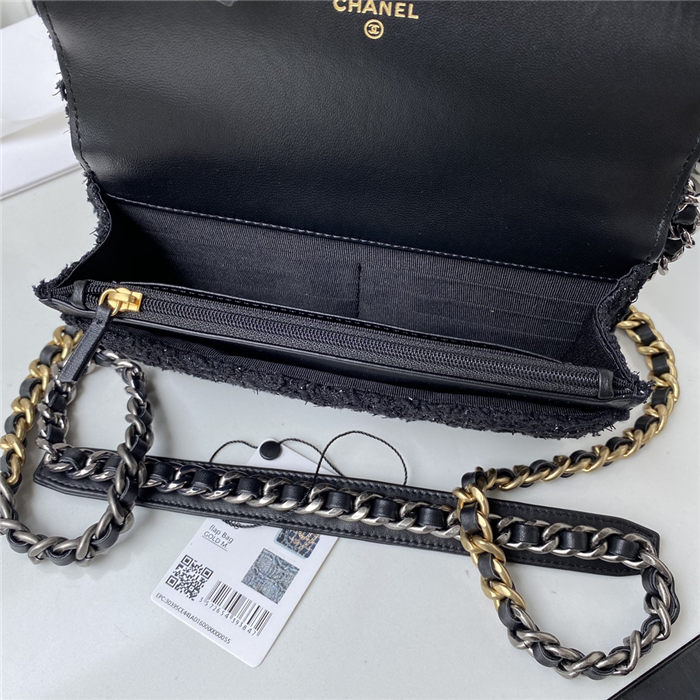 Chanel 19 WALLET ON CHAIN Black A