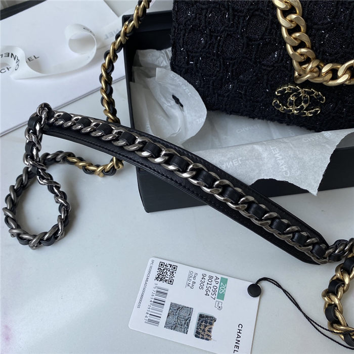 Chanel 19 WALLET ON CHAIN Black A