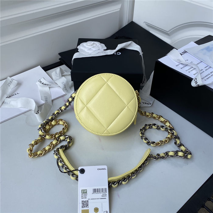 Chanel 19 CLUTCH WITH CHAIN Lambskin Gold/Silver-Tone & Ruthenium-Finish Metal Yellow A