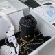 Chanel BUCKET WITH CHAINLambskin Imitation Pearls & Gold-Tone Metal Black A