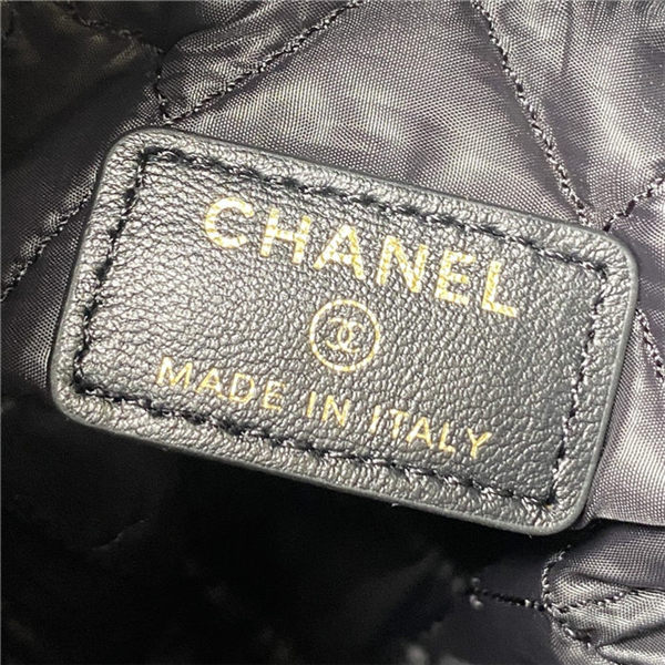 Chanel BUCKET WITH CHAINLambskin Imitation Pearls & Gold-Tone Metal Black A