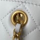 Chanel BUCKET WITH CHAINLambskin Imitation Pearls & Gold-Tone Metal White A