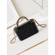 CLUTCH WITH CHAIN AP4168 Shiny Crumpled Calfskin Gold-Metal Black A