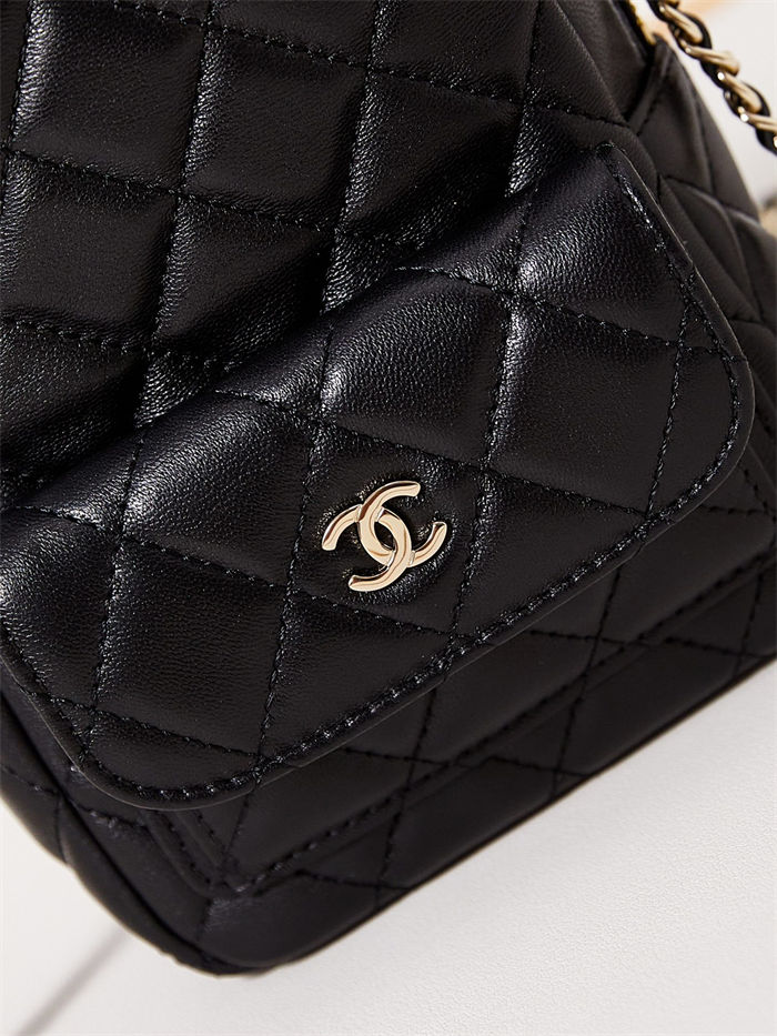 Chanel Mini Backpack Lambskin Gold-Tone Metal AP3753 Black High