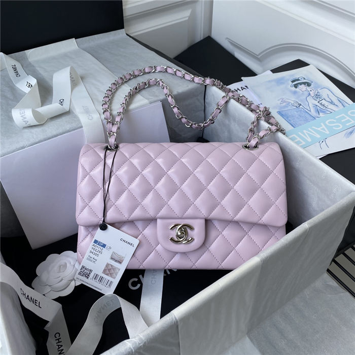 Medium CLASSIC HANDBAG Lambskin Lilac Silver Metal A