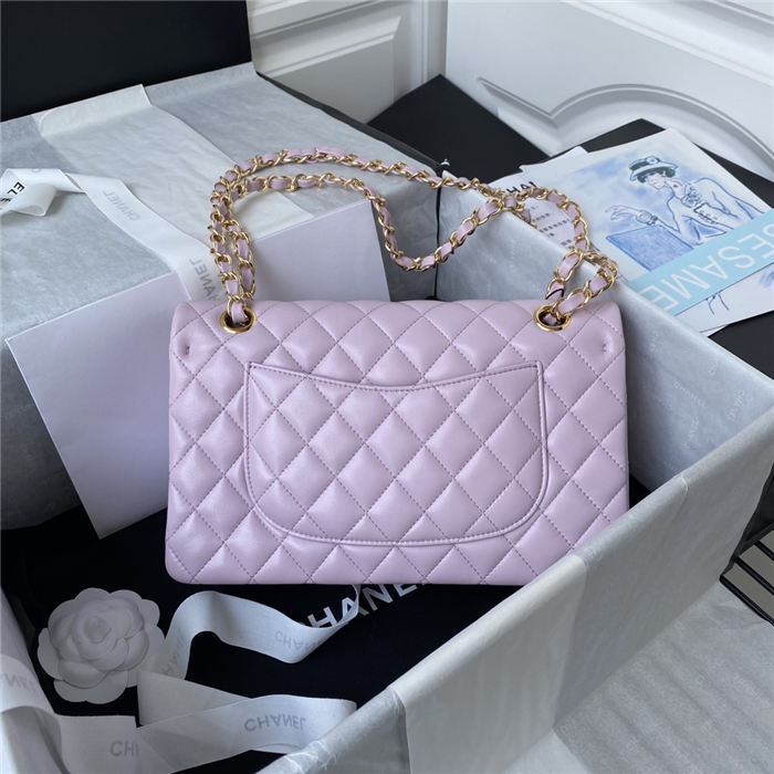 Medium CLASSIC HANDBAG Lambskin Lilac Gold Metal A