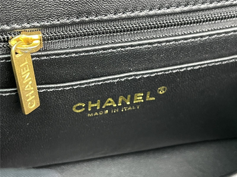 Chanel MINI FLAP BAG With Top Diamond Handle Lambskin & Gold-Tone Metal AS4140 Black High