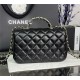 Chanel MINI FLAP BAG With Top Diamond Handle Lambskin & Gold-Tone Metal AS4140 Black High