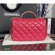 Chanel MINI FLAP BAG With Top Diamond Handle Lambskin & Gold-Tone Metal AS4140 Fuchsia High