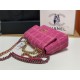 Large Chanel 19 Flap Bag Tweed Gold-Tone Houndstooth Fuchsia High