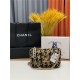 Chanel 19 Flap Bag Tweed Gold-Tone Houndstooth Black-Beige High