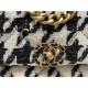 Chanel 19 Flap Bag Tweed Gold-Tone Houndstooth Black-White High