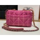 Chanel 19 Flap Bag Tweed Gold-Tone Houndstooth Fuchsia High