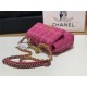 Chanel 19 Flap Bag Tweed Gold-Tone Houndstooth Fuchsia High