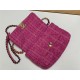 Chanel 19 Flap Bag Tweed Gold-Tone Houndstooth Fuchsia High