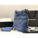 Chanel 22 MEDIUM HANDBAG Denim & Silver-Tone Metal AS3261 High