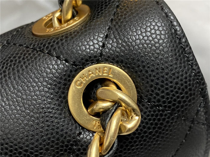 Chanel CHAIN BACKPACK Grained Calfskin & Gold-Tone Metal AS4490 Black A