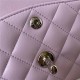 Small CLASSIC HANDBAG Lambskin Silver Metal Lilac A