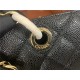 SHOPPING BAG 50995 Grained Calfskin Gold-Tone Metal Black High