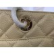 SHOPPING BAG 50995 Grained Calfskin Gold-Tone Metal Beige High