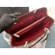 SHOPPING BAG 50995 Grained Calfskin Silver-Tone Metal Burgundy High