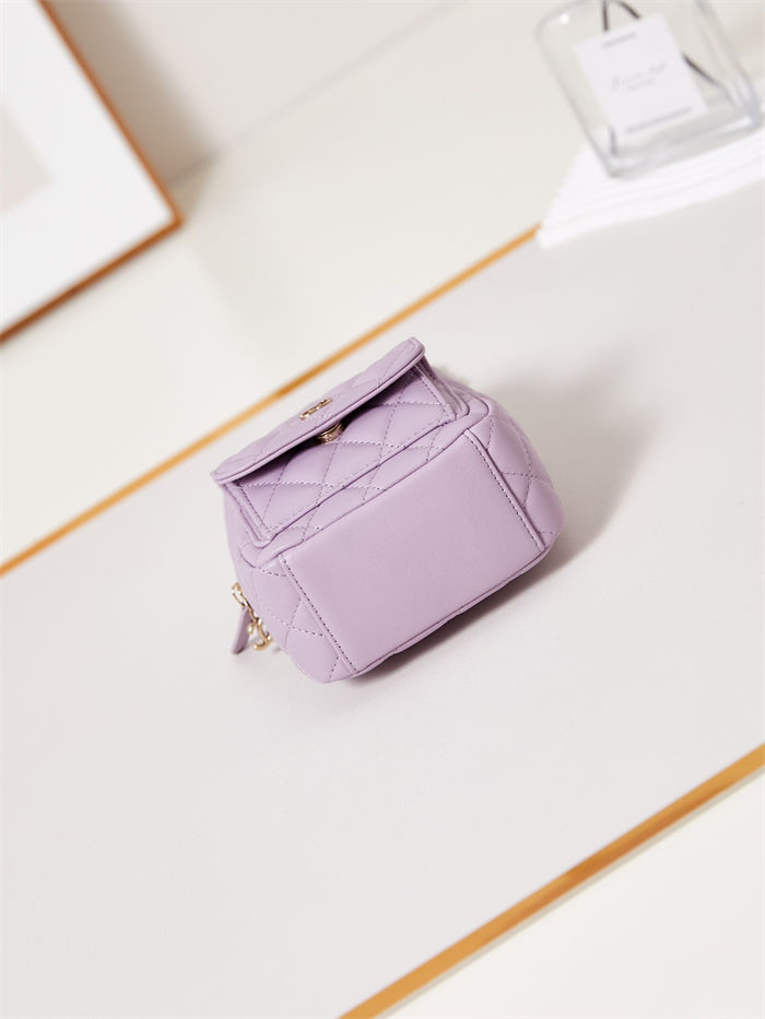 Chanel Mini Backpack Lambskin Gold-Tone Metal AP3753 Lilac High