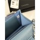 Classic Wallet on Chain AP0250 Grained Calfskin Blue Silver Metal A