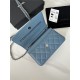 Classic Wallet on Chain AP0250 Grained Calfskin Blue Silver Metal A