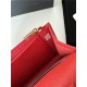 Classic Wallet on Chain AP0250 Grained Calfskin Red Gold Metal B