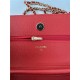 Classic Wallet on Chain AP0250 Grained Calfskin Red Gold Metal B