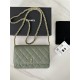 Classic Wallet on Chain AP0250 Grained Calfskin Green Gold Metal B